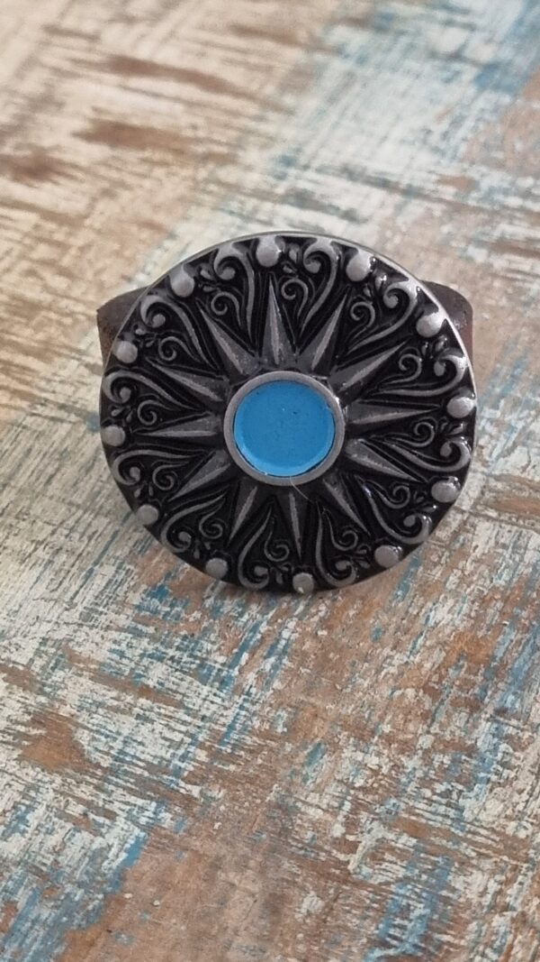 Black Flower Turquoise Eye - Image 3